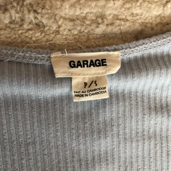 Garage Baby Blue Crop Top with Tie size Small - Picture 3 of 5